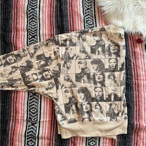 Taylor Swift The Eras Tour Cropped Beige Pullover